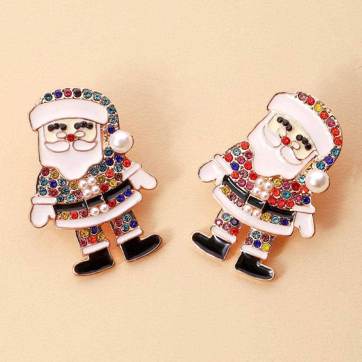 Wholesale Christmas Candy Cane Christmas Tree Stud  Alloy Earrings